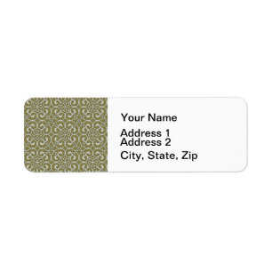 Brown and Green Moroccan Scroll Ornate Pattern