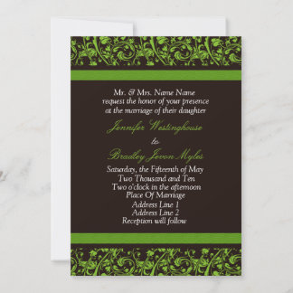 Brown And Green Wedding Invitations