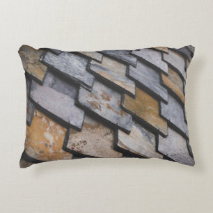 Brown and grey bricks decorative cushion