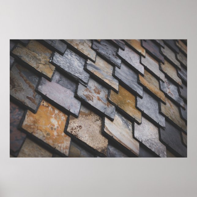 Brown and grey bricks poster (Front)