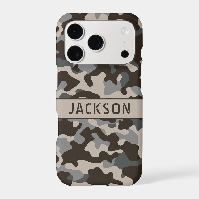 Brown and Grey Camouflage Personalised (Back)