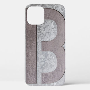 Brown and grey letter B artwork iPhone 12 Case