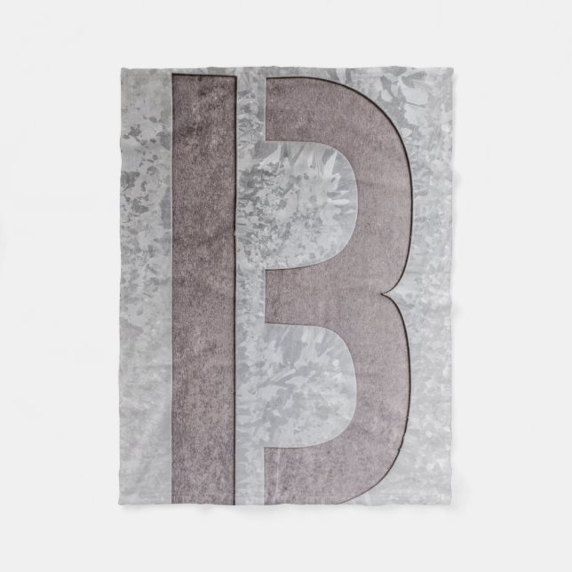 Brown and grey letter B artwork Fleece Blanket (Front)