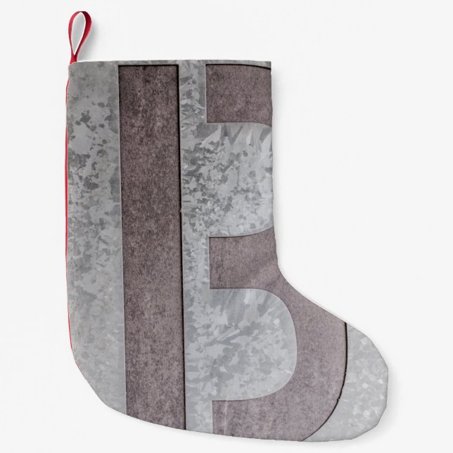 Brown and grey letter B artwork Small Christmas Stocking (Front)
