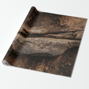 Brown and grey rock formation wrapping paper