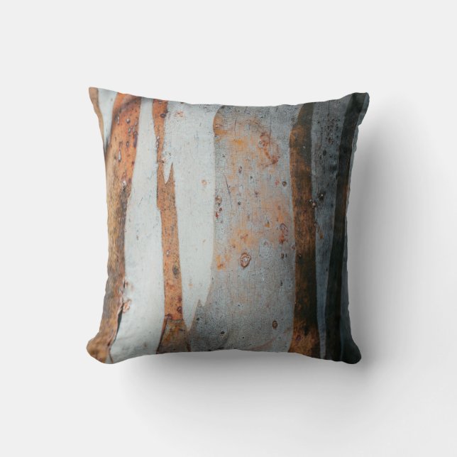 Brown and grey tree trunk cushion (Front)