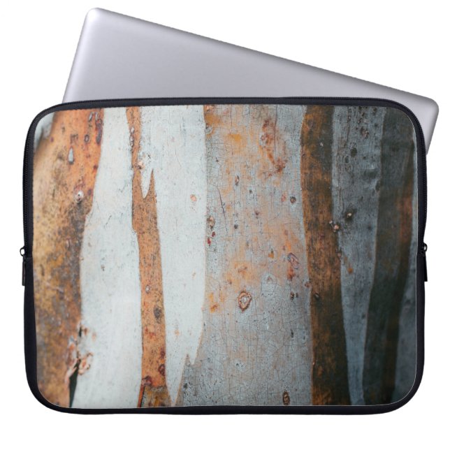 Brown and grey tree trunk laptop sleeve (Front)