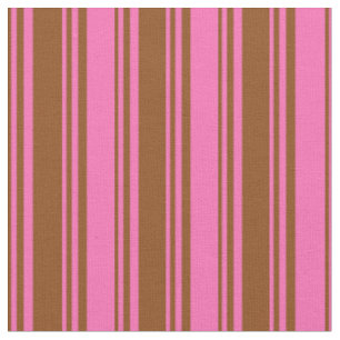 Brown and Hot Pink Coloured Striped Pattern Fabric