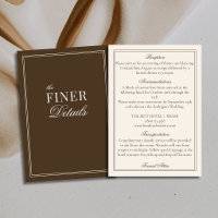 Brown and Ivory Classic Old Money Wedding Details