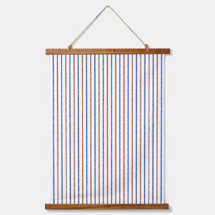 Brown and Navy Blue Stripes  Hanging Tapestry