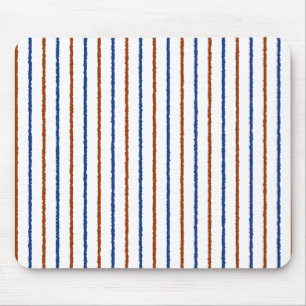 Brown and Navy Blue Stripes with Uneven Lines Mouse Mat