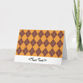 Brown and Orange Argyle Pattern Card