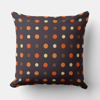 brown and orange fall polka dot cushion