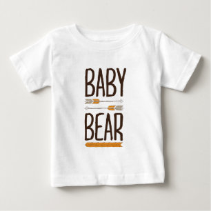 Brown and Orange Hand Drawn Type Grizzly Baby Bear T-Shirt