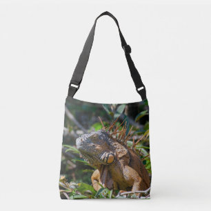Brown and Orange Iguana Nature Crossbody Bag