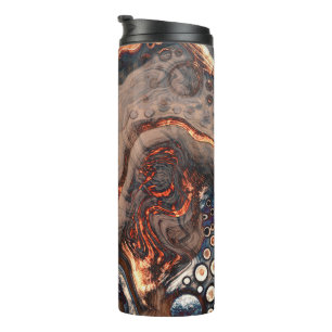 Brown and Orange Modern Art Thermal Tumbler