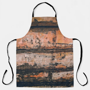 Brown and orange panel apron
