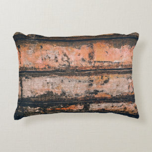 Brown and orange panel decorative cushion