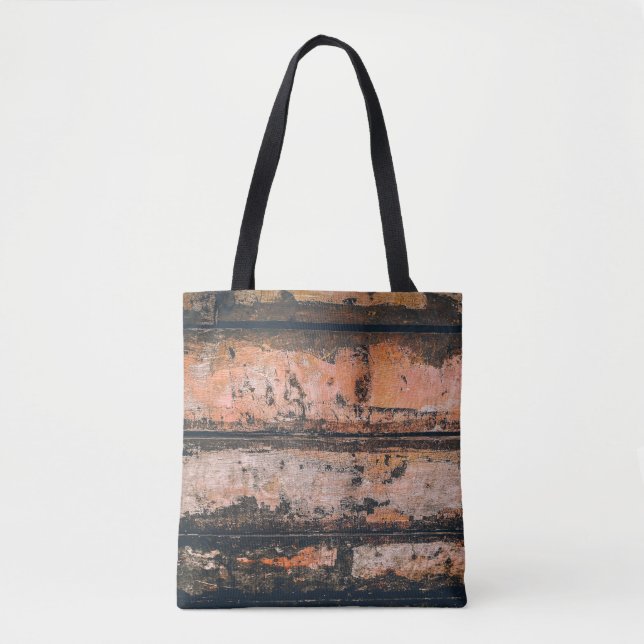 Brown and orange panel tote bag (Front)