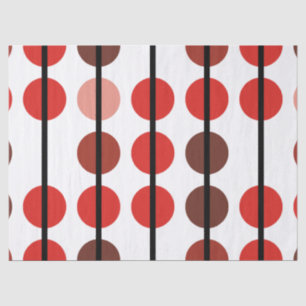 Brown and Orange Retro Dots and Lines Pattern Tissue Paper