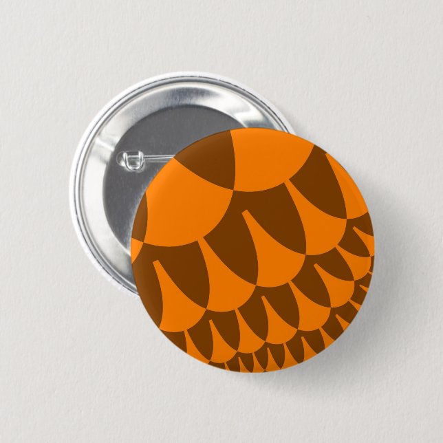 Brown and Orange Scales 6 Cm Round Badge (Front & Back)