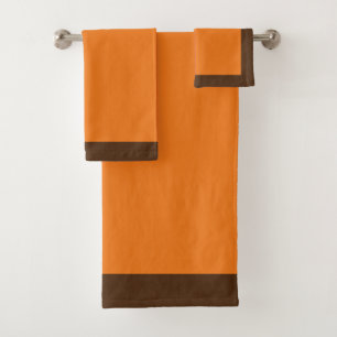 Brown and Orange Sport Team Colours Bath Towel Set