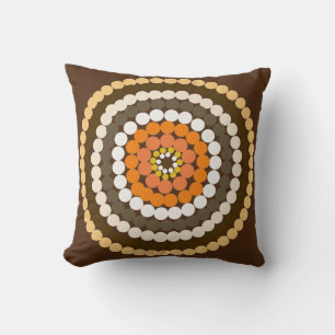 Brown And Orange Spotty Spots, Cushion