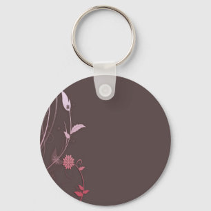 Brown and pink customizeable template key ring