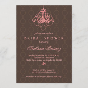 Brown And Pink Elegant Bridal Shower Invitation 3