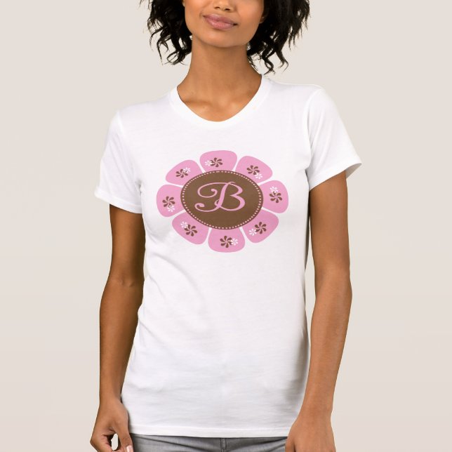 Brown and Pink Monogram B T-Shirt (Front)