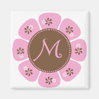 Brown and Pink Monogram M
