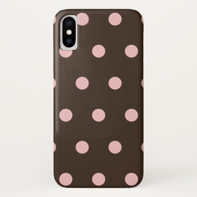 Brown and Pink Polka Dots Case-Mate iPhone Case (Back)