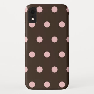 Brown and Pink Polka Dots iPhone XR Case