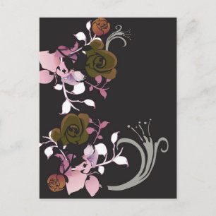 Brown and pink roses Postcard