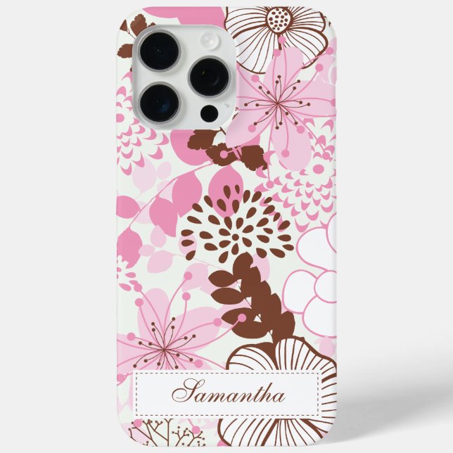Brown and Pink Spring Garden Case-Mate iPhone Case (Back)