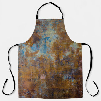 Brown and pink wooden surface apron