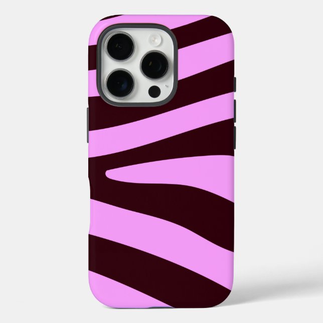 Brown and Pink Zebra Print Case-Mate iPhone Case (Back)
