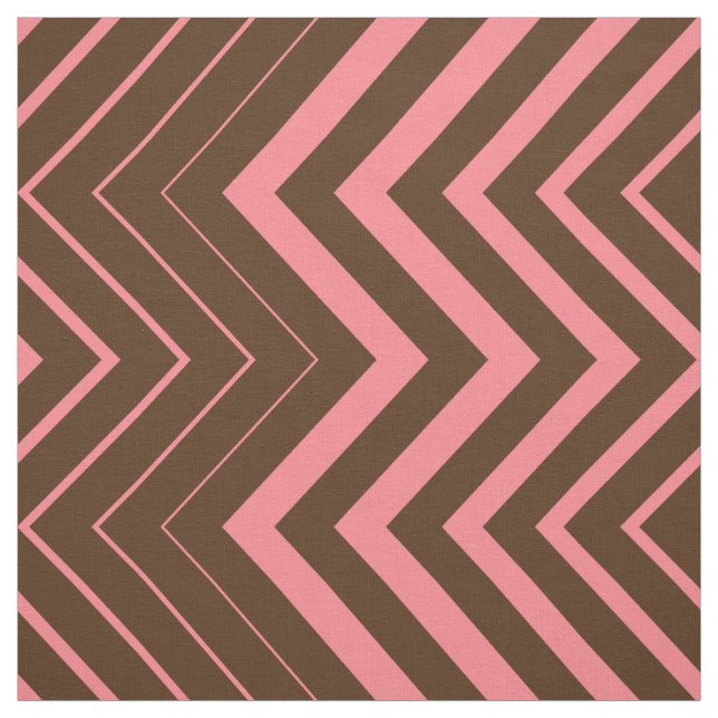 Brown And Pink Zigzag Chevron Fabric (Swatch)