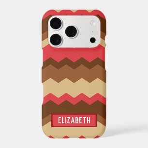 Brown and Red Autumn Geometric Zig Zag