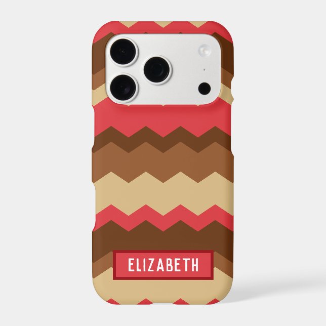 Brown and Red Autumn Geometric Zig Zag (Back)