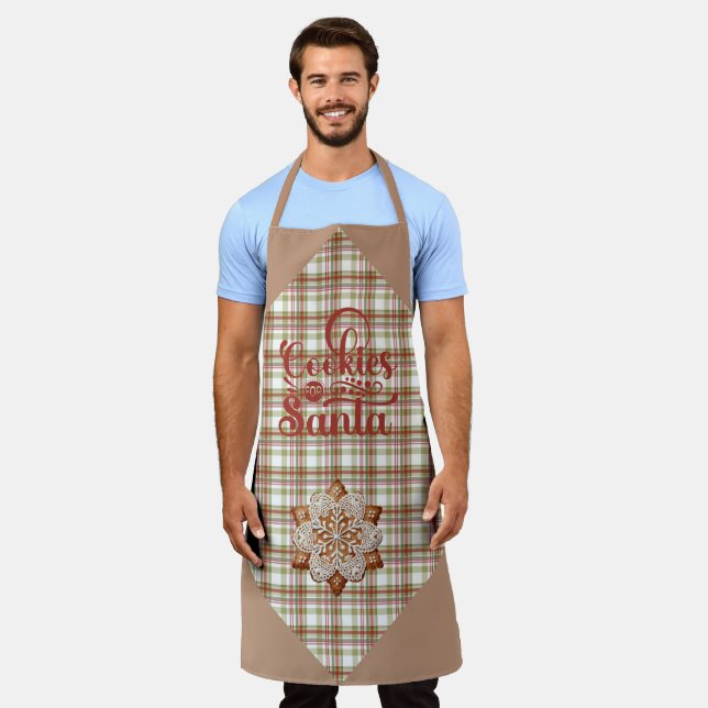 Brown and Red Plaid Cookies for Santa Apron (Worn)
