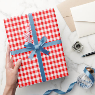 Brown and Red Plaid Pattern Wrapping Paper