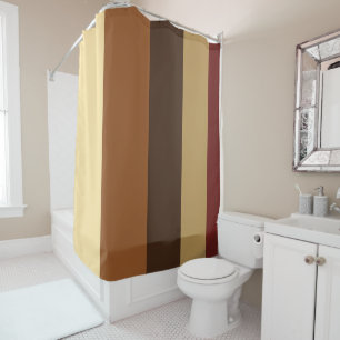 Brown and Red Stripes Shower Curtain