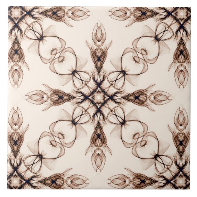 Brown and Sepia Woodland Fantasy Art Tile (Front)