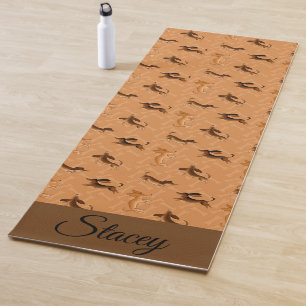 Brown and Tan Dachshund Yoga Mat