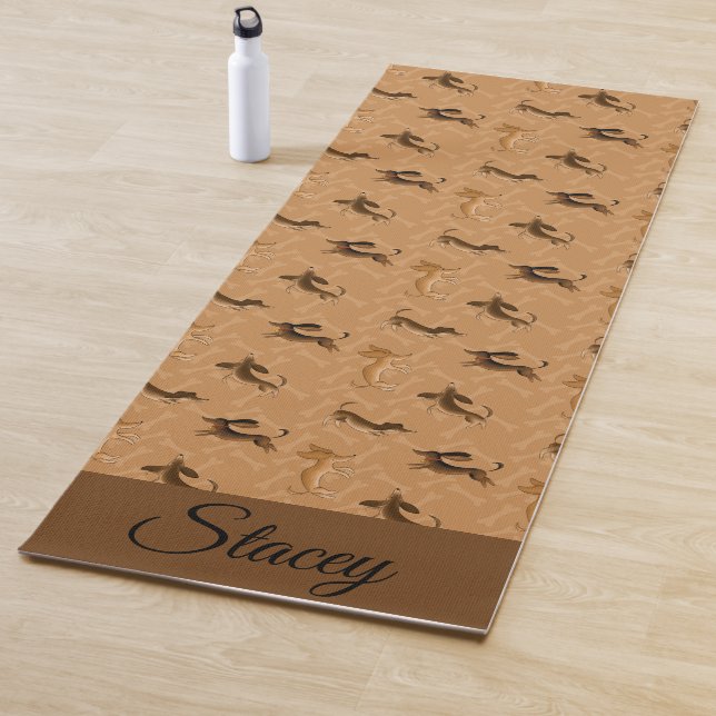 Brown and Tan Dachshund Yoga Mat (In Situ)