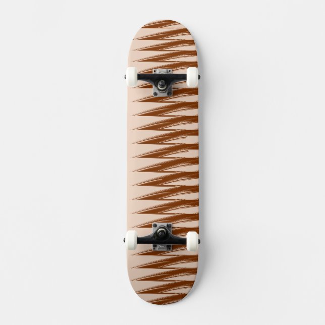 Brown and Tan Design Skateboard (Front)