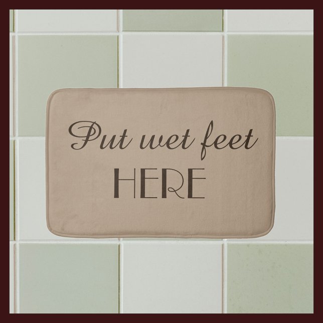 Brown and Tan Funny Wet Feet Bath Mat (Creator Uploaded)