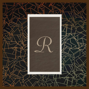 Brown and Tan Monogrammed Minimalist Napkin