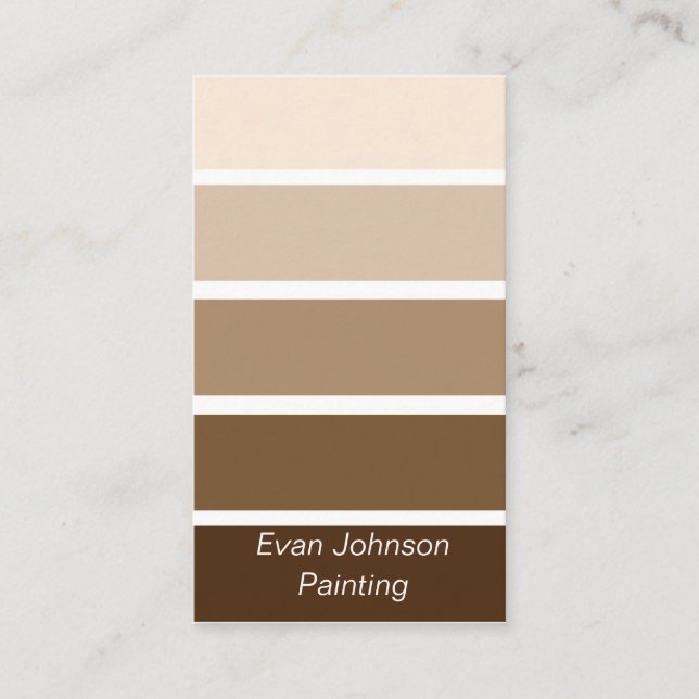 Brown and Tan Paint Samples Business Card (Front)